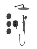 Shower System with Shower Head, Hand Shower, Slide Bar, Bodysprays, Shower Arm, Hose, Valve Trim, TH-68111-MB