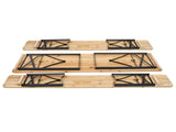 Picnic Combo 3PCS Set, 5.8FT Wood Table and Bench Set 42884483