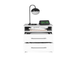 Eter Nightstand , End Table, Side Table Superior Top, Two Drawers -White B20091864