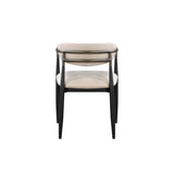 Beige and Black Armchair with Open Back B062P215498