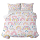 Rainbow Pattern Comforter Set for Women Pink and Yellow Rainbow Star Comforter 3 Piece with 2 Pillow 37361918