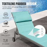 Outdoor Patio Chaise Lounge Set of 3, Aluminum Pool Lounge Chairs with and Wheels, Textilene Padded W1859P172280