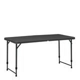 4 Foot Adjustable Height Folding Plastic Table, Black 79504561