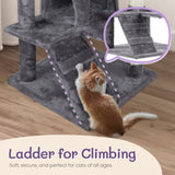 ZNTS 53 inch Multi-Level Cat Tree Cat Condo with Scratching Posts Kittens Activity Tower Pet Play House 17460876