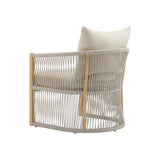 Modern Beige Curved Aluminum Lounge Chair with Stylish Rope-Weave Design and Cushioned Comfort, N767P237033B