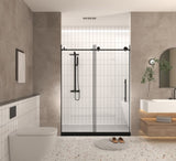 Frameless shower door 60 "W x 76" H, 1/4 " Clear Tempered Glass, Explosion Proof Film, W1675P306962