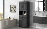 Tall Bathroom Cabinet with Laundry Basket, Large Space Tilt-Out Laundry Hamper and Upper WF323481AAB