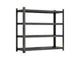 4-Tier Height-Adjustable Metal Storage Rack, Vertical Organizer, 63" H 45.27" W 17.7" D, Black, 59503642
