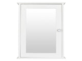 Single Door Mirror Indoor Bathroom Wall Mounted Cabinet Shelf White 90390074