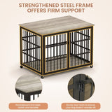 Furniture style dog crate wrought iron frame door with side openings, Grey, 43.3''W x 29.9''D x W1162119832
