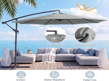 10ft Umbrella Hanging Offset Market Outdoor Sun Shade For Deck Poolside Easy Tilt Cross Base 96791939