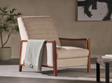 Mid Century Modern Fabric Channel Stitch Wood Pushback Recliner 70451.00FSND