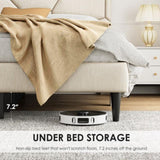 Queen Bed Frame, linen storage headboard, strong and stable, no noise, no box spring, Weight 397lbs W2896P208864