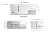 47 Inch Solid Surface Soaking Bathtub - Deep Soak Freestanding Tub T3785P353972