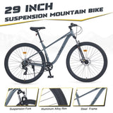 29 Inch Wheels 8 Speed Mountain Bike, for Men Women Boys and Girls, Front Suspension, Steel Frame W1019P225381