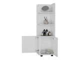 Klay 2-Door 4-Shelf Tall Storage Cabinet White B062103272