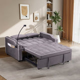 1 multifunctional foldable sofa bed in 3 different lengths, modern sofa, upgraded suede fabric, W1910P268395
