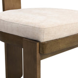 Upholstered Dining Chairs Set of 2, Fabric Side Chairs with Beige Seating Light Brown Solid Rubber N779P236964A