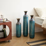Floor metal vase modern style decoration droplet shaped white metal vase 3-piece set gorgeous W2796P290478