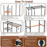 4 Tier Heavy Duty Garment Rack with 3 Hanging Rods, 463LBS Capacity Rolling Clothes Rack with 57122473