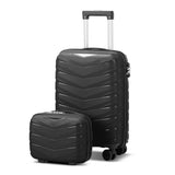 V-striped 2-piece suitcase with PP handbag PP trolley case 14in 20in PP iron trolley classic color 40750126