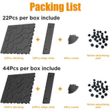 New Stone texture 12" Patio Deck Tiles, DIY Module Interlocking Decking Tiles Floor Tile,Easy and W3022P251867
