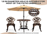 3 PCS Outdoor Bistro Set,Outdoor Patio Set, All-Weather Cast Aluminum Bistro Table Set for Backyard, 59012071