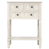 Narrow Console Table, Slim Sofa Table with Three Storage Drawers and Bottom Shelf 49804782