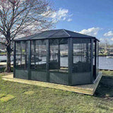 13 x 13 FT Sunroom Octagonal Solarium,Screen Houses for Outdoors Backyard with Lockable Sliding W1859P207088