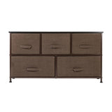 ZNTS 2-Tier Wide Closet Dresser, Nursery Dresser Tower With 5 Easy Pull Fabric Drawers And Metal Frame, 00485767