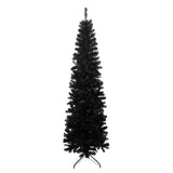 ZNTS 7.5FT Black Slim Artificial Christmas Tree Includes Foldable Metal Stand 82779090