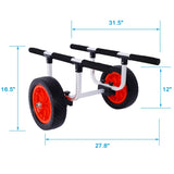 Heavy Duty Kayak Cart,Width Adjustable Canoe Cart with 12inch Flatfree Beach Wheels Boat Dolly Cart W46577447