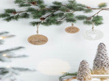 6" x 6" Wooden Hanging Circle With Snowflake Cut, Decorative Hanging Christmas Tree Ornaments for W2078P247900