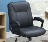 ZNTS Relax Cushioned Office Chair 1pc Black Upholstered Seat back Adjustable Chair Comfort HS00F1680-ID-AHD