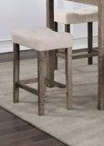 Transitional 5pc Counter Height Dining Set Gray Counter HT. Table and 4x Stools Linen-like Beige B011P230005