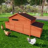 ZNTS Large Wooden Chicken Coop Outdoor Hen House Poultry Cage for Outdoor with 2 Sides Nesting Boxes,2 W773P237999