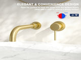 Wall Mount Faucet for Bathroom Sink or Bathtub, Single Handle 2 Holes Brass Rough-in Valve Included, 93436617