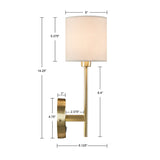 Metal Wall Sconce with Cylinder Shade, Set of 2 B03595712