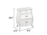 Opulence Modern Style 3-Drawer Night stand Made with Wood in Pearl White B009P240963