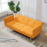 70-inch teddy fleece sofabed, convertible futon sofabed with adjustable arms and backrest, modern W2290P257425