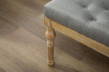 Habit Solid Wood Button Tufted Dining Bench, Grey T2574P164609