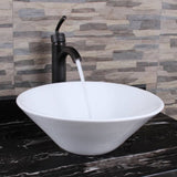 ZNTS Ceramic Round Above Counter White Bathroom Sink Art Basin W99969283