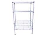 XM-207S Rectangle Carbon Steel Metal Assembly 4-Shelf Storage Rack Silver Gray 93246884