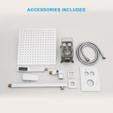 Dual Shower Head - 10 Inch Wall Mounted Square Shower System with Rough-in Valve,Chrome W1243P262627