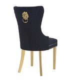 Simba Gold 2 Piece Dinning Chair Finish with Velvet Fabric in Black 659436063105