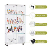 4 Tier Glass Display, Double Door Glass with Two Locks, Floor Standing Storage W1668P241907