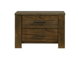 1pc Oak Finish Nightstand of 2x Drawers Rustic Aesthetic Bedroom Furniture 1pc Bedside Cabinet B011P207856