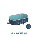 2.1m oval free inflatable garden PVC swimming pool dark blue W2710P337293