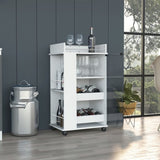 Baltimore Bar Cart with Casters, Glass Door and 2-Side Shelf B200P188861