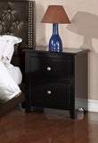 ZNTS Bedroom Bed Side Table 1x Nightstand Black Color Wooden 2 Drawers Table HSESF00F4251